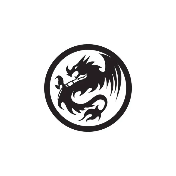 Dragon Vektor Ikon Illustration Design Logotyp Mall — Stock vektor