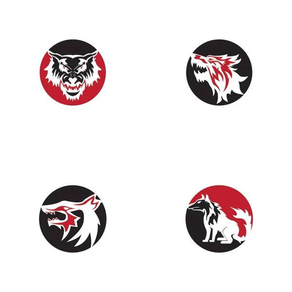 Wolf Symbol Und Symbol Vektor Vorlage Illustration — Stockvektor
