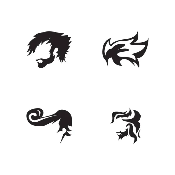 Frisur Symbol Und Symbol Vektor Vorlage Illustration — Stockvektor