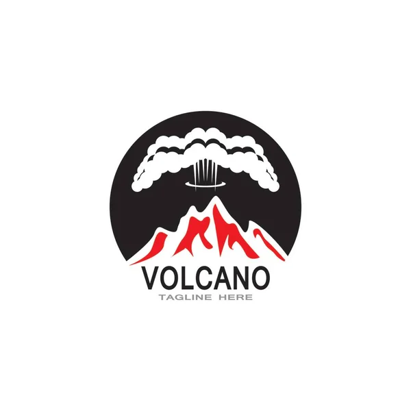 Vulcão Erupção Logotipo Vetor Ilustração — Vetor de Stock