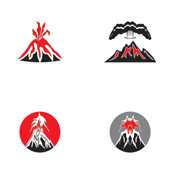 Illustration Vectorielle Logo Éruption Volcan — Image vectorielle