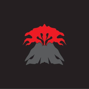 Volkan patlaması logo vektör çizimi