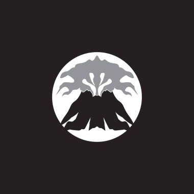 Volkan patlaması logo vektör çizimi