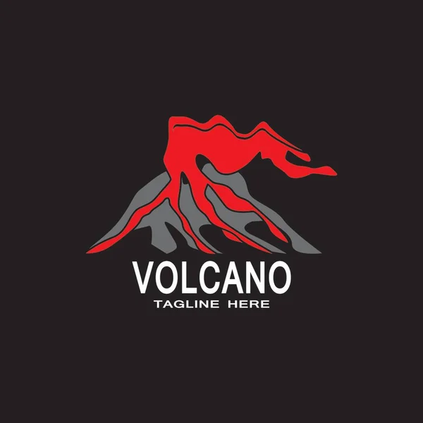 Vulcão Erupção Logotipo Vetor Ilustração — Vetor de Stock