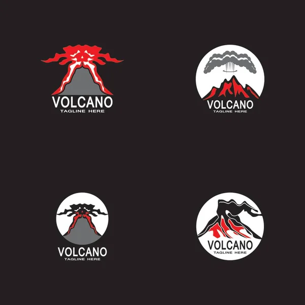 Illustration Vectorielle Logo Éruption Volcan — Image vectorielle