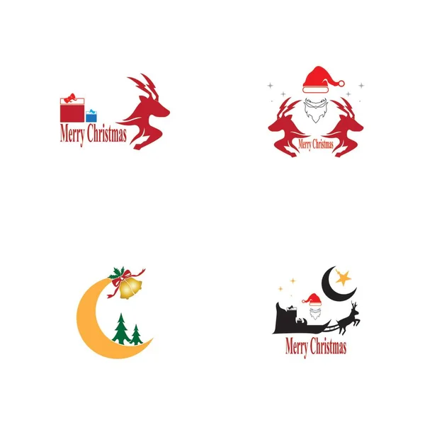 Joyeux Noël Logo Vecteur Modèle — Image vectorielle