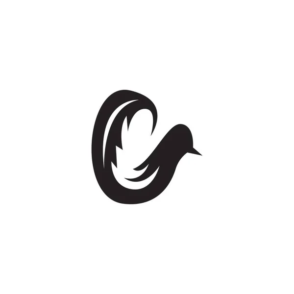 Ícone Pássaro Símbolo Ilustração Vetorial — Vetor de Stock
