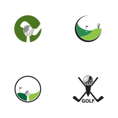 Golf simgesi ve sembol vektör şablonu