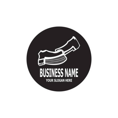 Ayakkabı simgesi ve sembol vektör şablonu