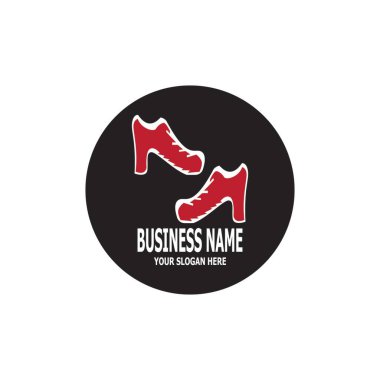 Ayakkabı simgesi ve sembol vektör şablonu