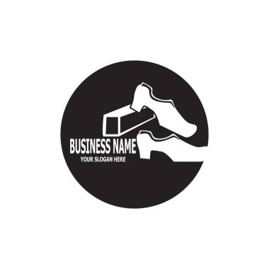 Ayakkabı simgesi ve sembol vektör şablonu