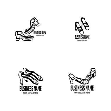 Ayakkabı simgesi ve sembol vektör şablonu