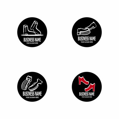 Ayakkabı simgesi ve sembol vektör şablonu