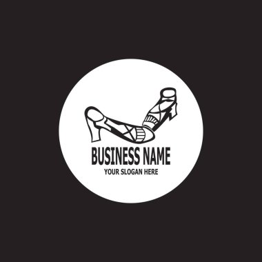 Ayakkabı simgesi ve sembol vektör şablonu