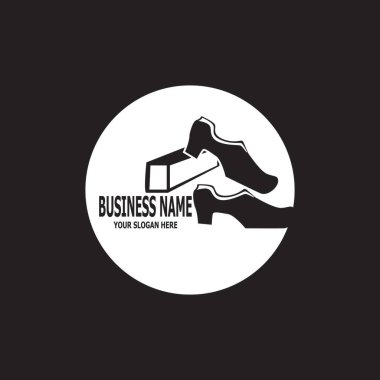 Ayakkabı simgesi ve sembol vektör şablonu