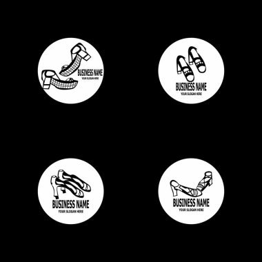 Ayakkabı simgesi ve sembol vektör şablonu