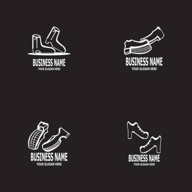 Ayakkabı simgesi ve sembol vektör şablonu