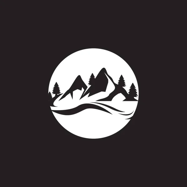 Icono Montaña Logo Plantilla Diseño Ilustración Vectorial — Vector de stock