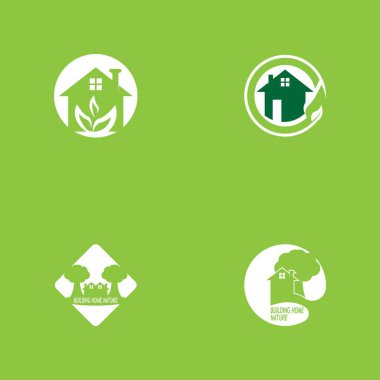 Ev yapımı doğa logo vektör şablonu oluşturuluyor