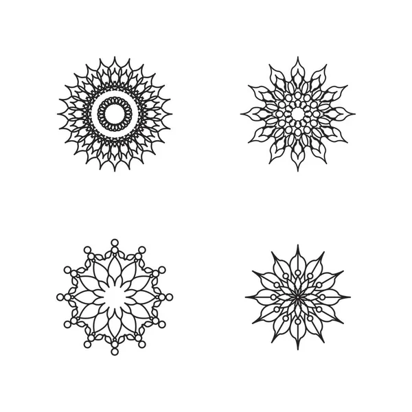 Mandala Logotipo Design Vetor Ilustração — Vetor de Stock