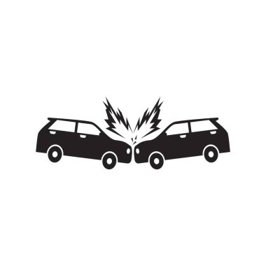 Araba kazası simgesi vektör şablonu çizimi