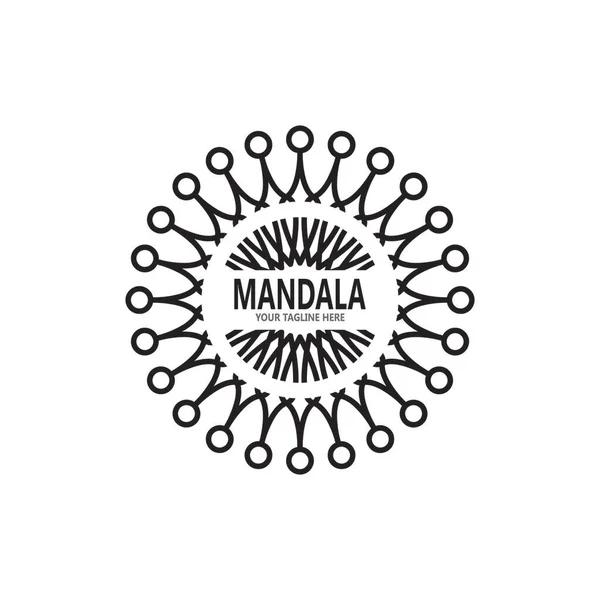Ilustrasi Logo Vektor Desain Mandala - Stok Vektor
