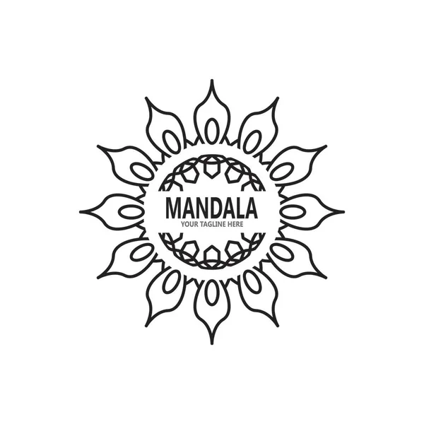 Mandala Logo Tasarımı Vektör Çizimi — Stok Vektör