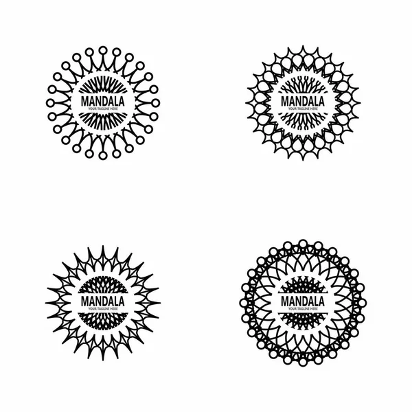 Mandala Logotipo Design Vetor Ilustração — Vetor de Stock