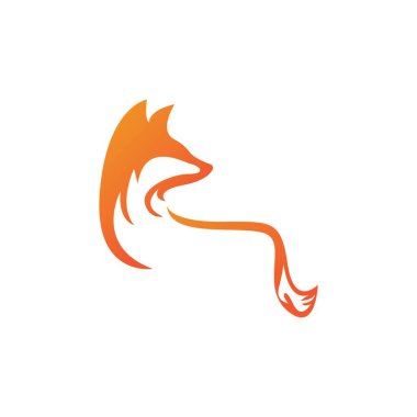 Fox vektör illüstrasyon siluet simge tasarımı