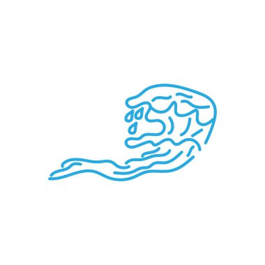Su dalgası simgesi vektör çizim logosu