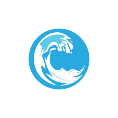Su dalgası simgesi vektör çizim logosu