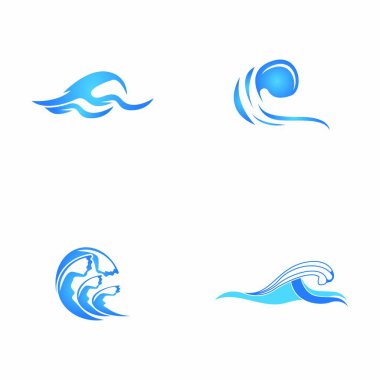 Su dalgası simgesi vektör çizim logosu