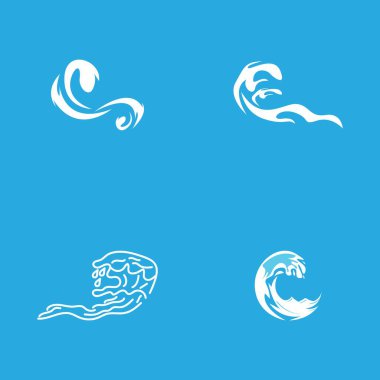 Su dalgası simgesi vektör çizim logosu