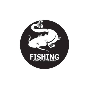 Balık logosu şablonu. Yaratıcı vektör sembolü
