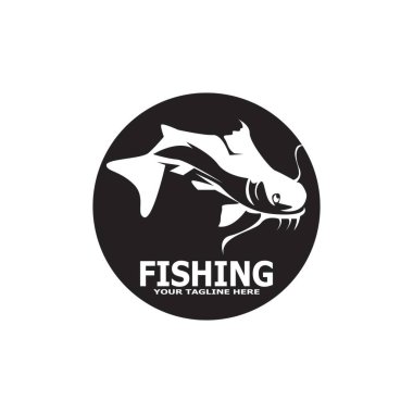 Balık logosu şablonu. Yaratıcı vektör sembolü