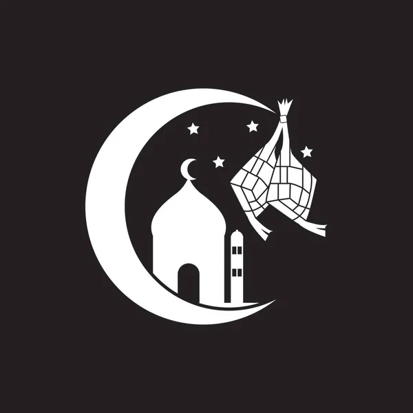 Ketupat Lebaran Idul Fitri Logo Vektör Şablonu — Stok Vektör