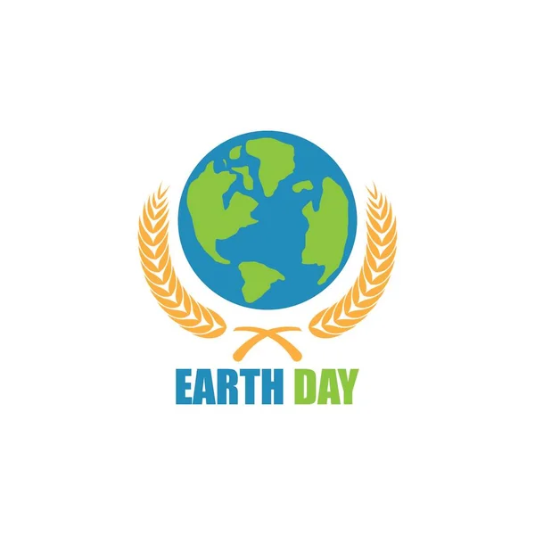 Earth Day Ökologie Logo Vektorvorlage — Stockvektor