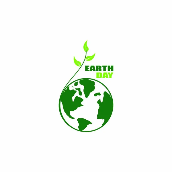 Jour Terre Écologie Logo Vecteur Modèle — Image vectorielle