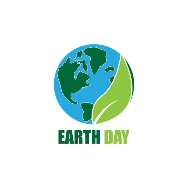 Earth Day Ökologie Logo Vektorvorlage — Stockvektor