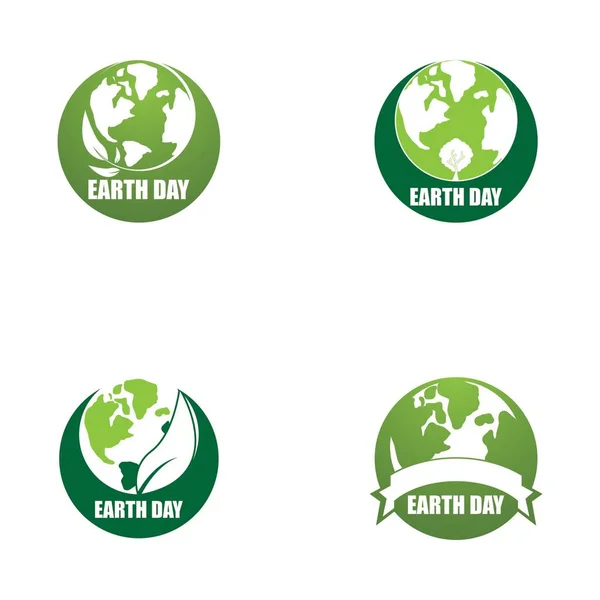 Earth Day Ökologie Logo Vektorvorlage — Stockvektor