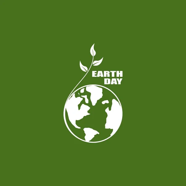 Jour Terre Écologie Logo Vecteur Modèle — Image vectorielle