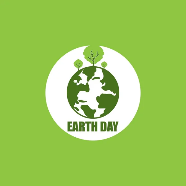 Jour Terre Écologie Logo Vecteur Modèle — Image vectorielle