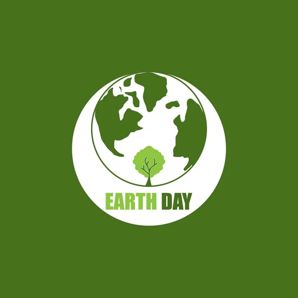 Earth Day Ökologie Logo Vektorvorlage — Stockvektor