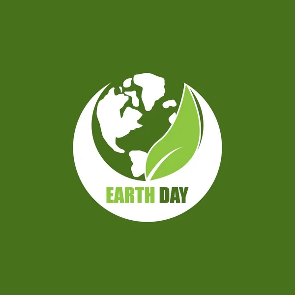 Earth Day Ökologie Logo Vektorvorlage — Stockvektor