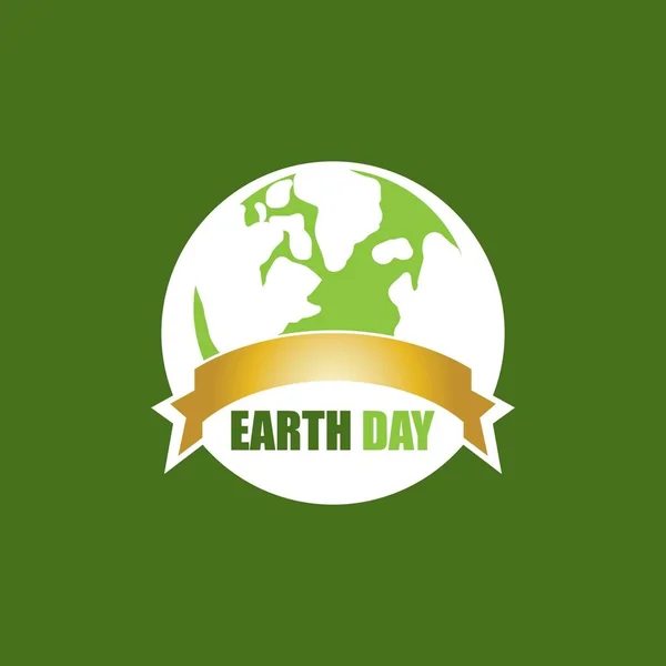 Earth Day Ecology Logo Vector Template — Stock Vector