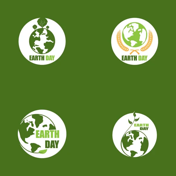 地球日生态标识向量模板 — 图库矢量图片