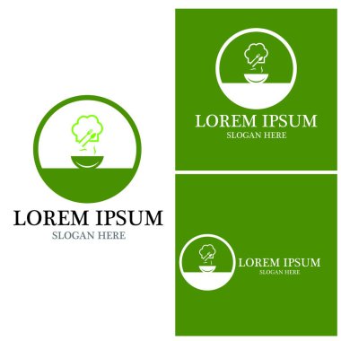 Restoran simgesi logo vektör şablonu