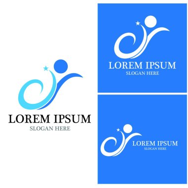 İnsan karakteri logosu çizim vektörü tasarımı