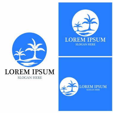 Palmiye ağacı logo şablonu vektör çizimi