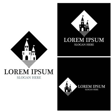 Şato simgesi ve sembol vektör şablonu